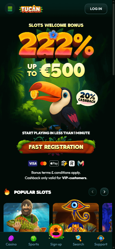 Tucan Casino Screenshot für Mobilgeräte